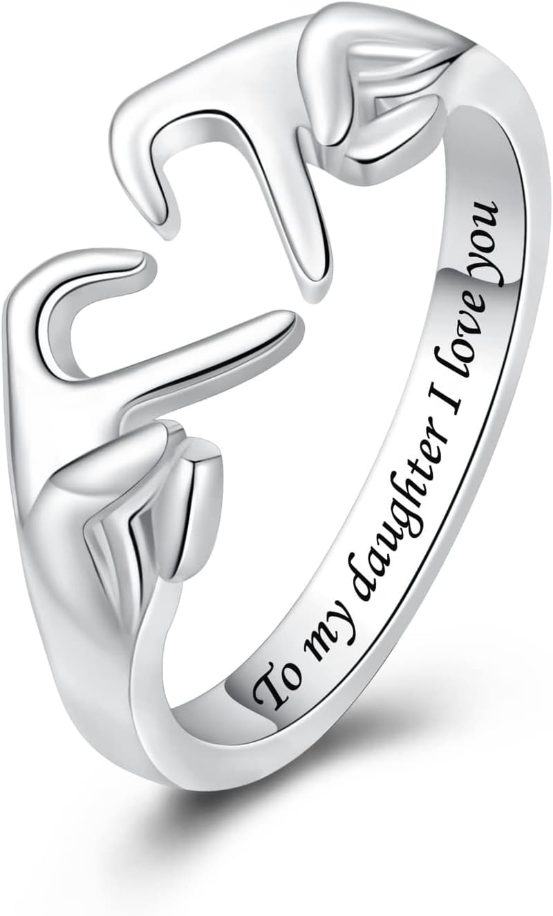 Sterling Silver Heart Claddagh Ring - Adjustable Friendship Gift