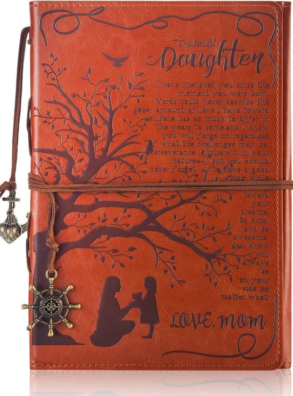 Inspirational Leather Journal for Daughter - Birthday/Graduation Gift
