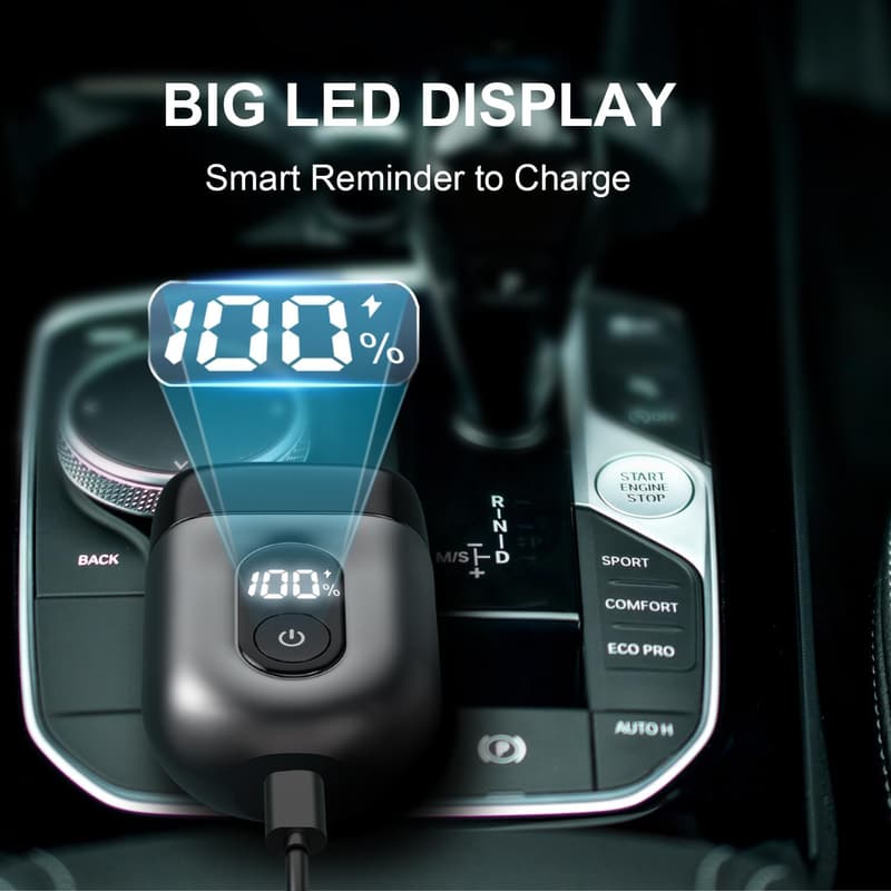 Men's Mini Electric Foil Shaver with LED Display & Waterproof Design