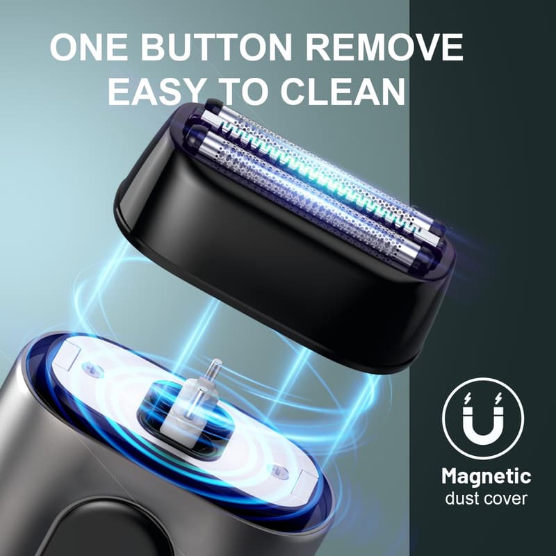 Men's Mini Electric Foil Shaver with LED Display & Waterproof Design