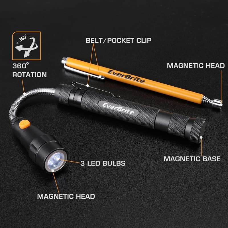 Father's Day Magnetic Pick-Up Tool Set with LED Light