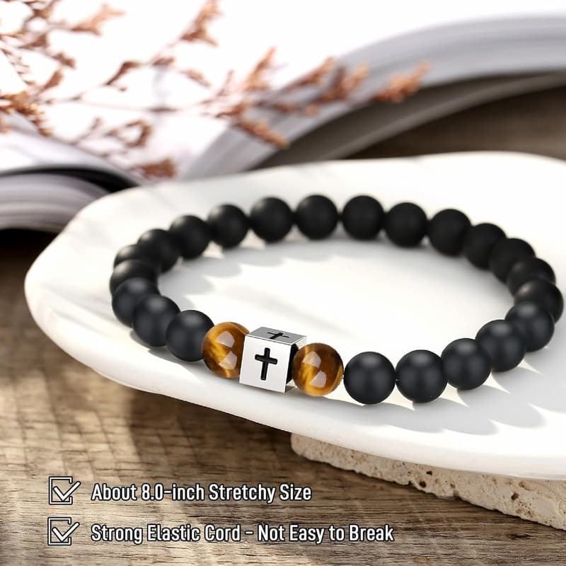 30th Birthday Men's Cross Bracelet with Gift Card