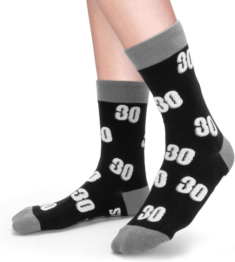 Funny Black Crew Socks for Men's 40th, 50th, 60th Birthdays