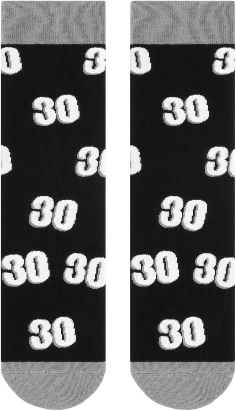 Funny Black Crew Socks for Men's 40th, 50th, 60th Birthdays