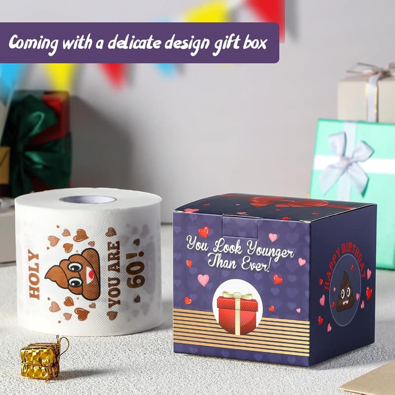 60th Birthday Gag Gift - Happy Prank Toilet Paper