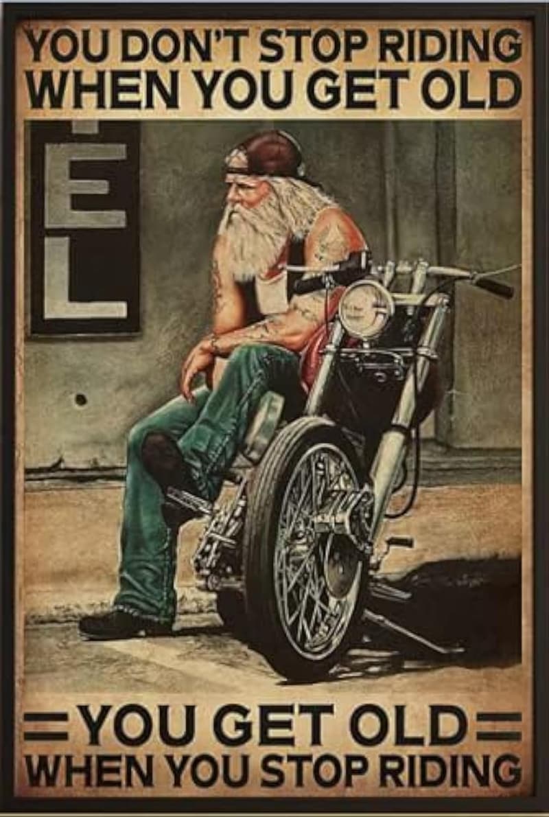 Funny Motorcycle Racing Metal Sign for Home Decor 8x12 Inch
