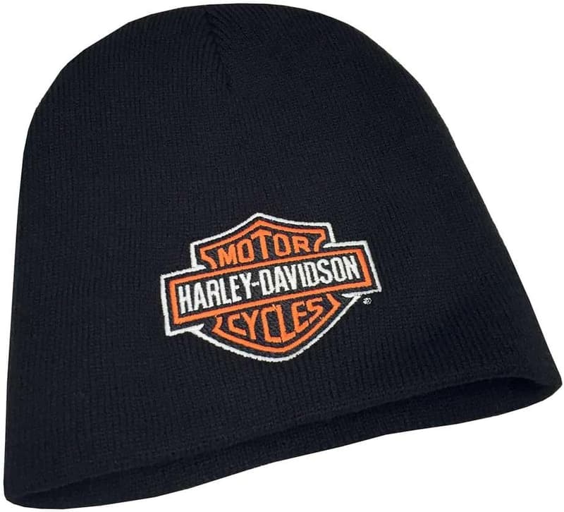 Harley-Davidson Men's Black Embroidered Knit Beanie Cap