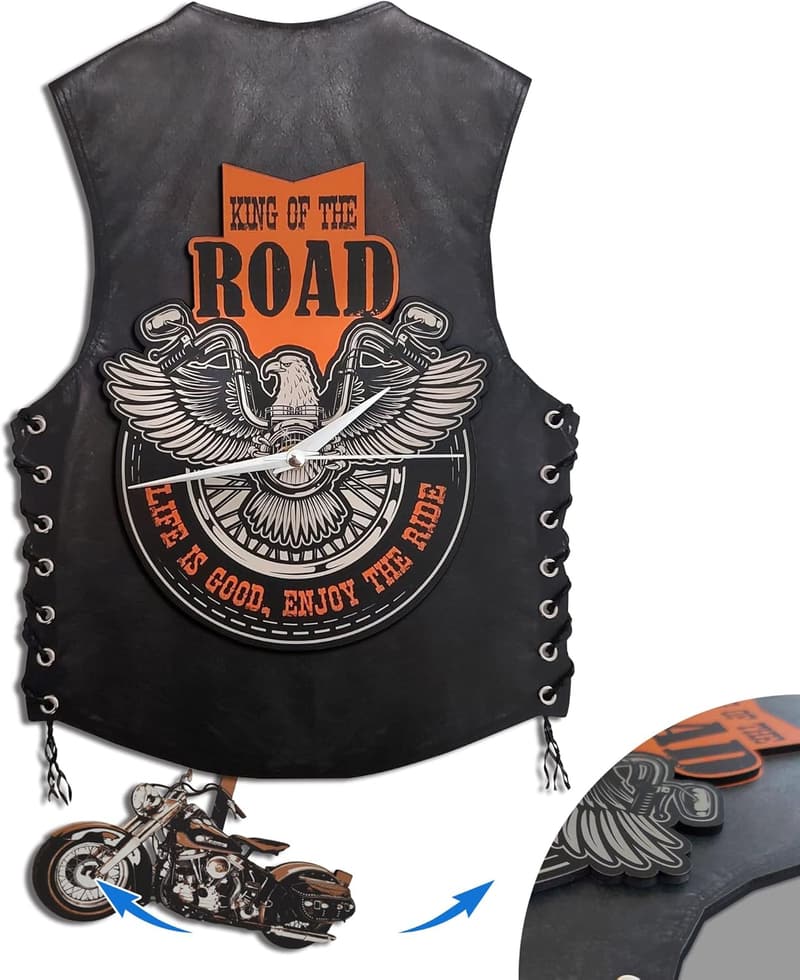 Motorcycle Wall Clock - MDF Art for Enthusiasts and Collectors