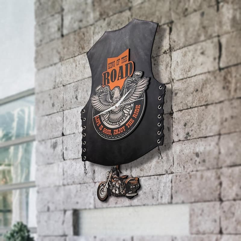 Motorcycle Wall Clock - MDF Art for Enthusiasts and Collectors
