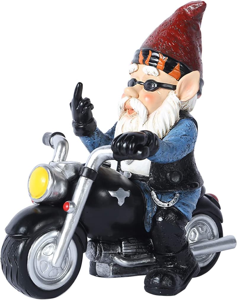 Funny Motorcycle Riding Garden Gnome - Outdoor Yard Décor