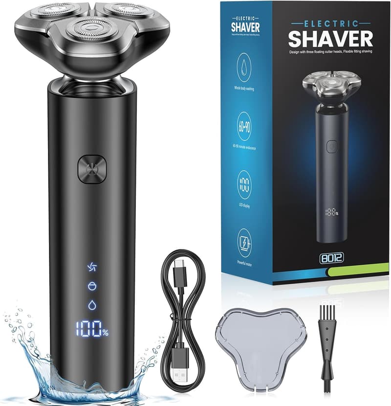 Men's Waterproof Electric Shaver with Digital Display