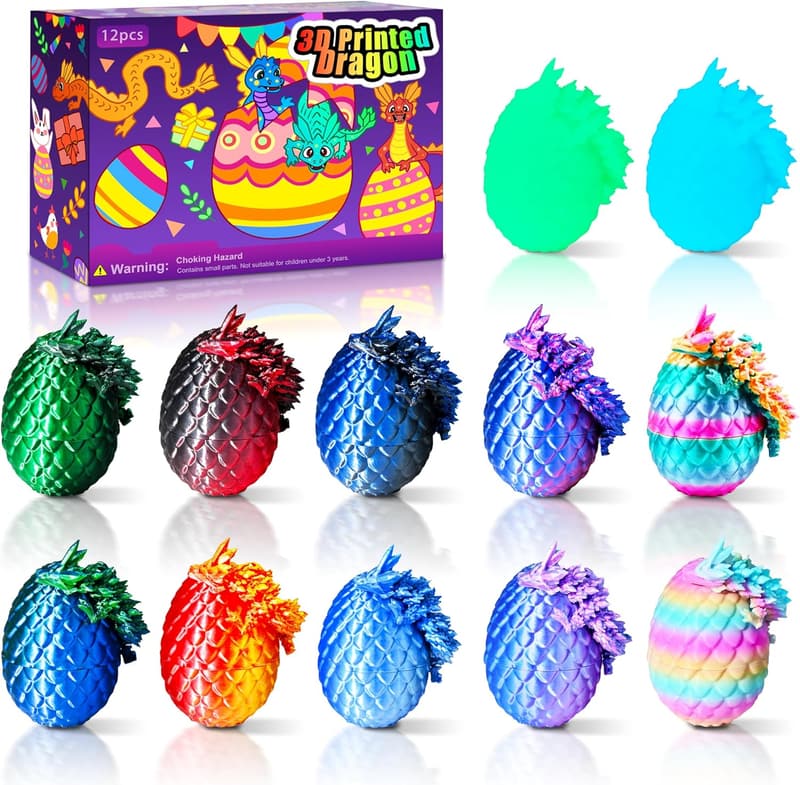 Easter 3D Dragon Egg Set with Articulated Fidget Toy