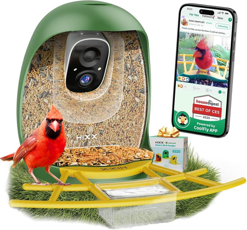 Smart Bird Feeder with 2K HD Camera for Bird Lovers