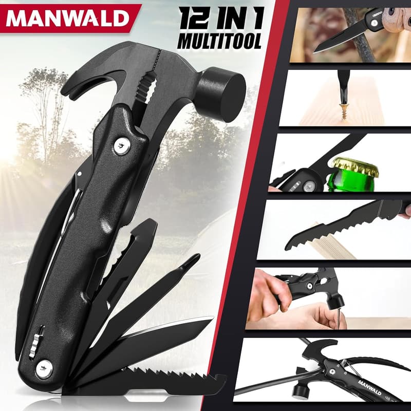 12-in-1 Multitool Hammer - Practical Father's Day Gift for Dad