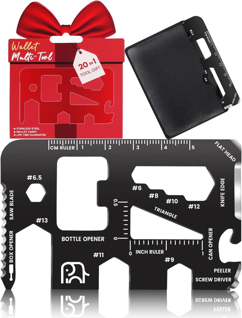 20-in-1 Credit Card Multitool - Perfect Christmas Gift for Men