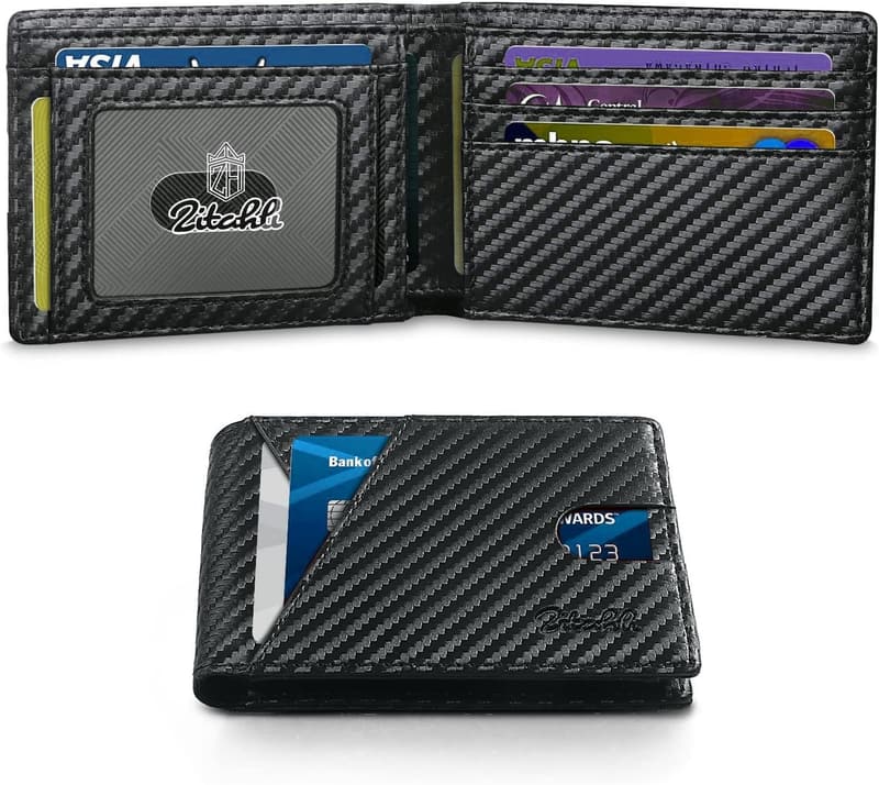 Premium Bifold Leather Wallet for Men - RFID Blocking