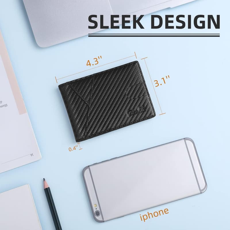 Premium Bifold Leather Wallet for Men - RFID Blocking
