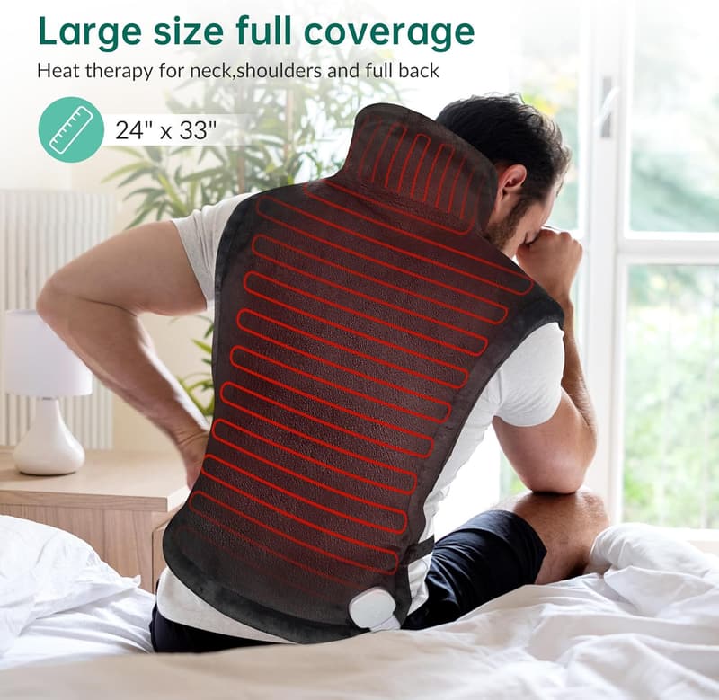 Large Wearable Heating Pad for Back Pain Relief