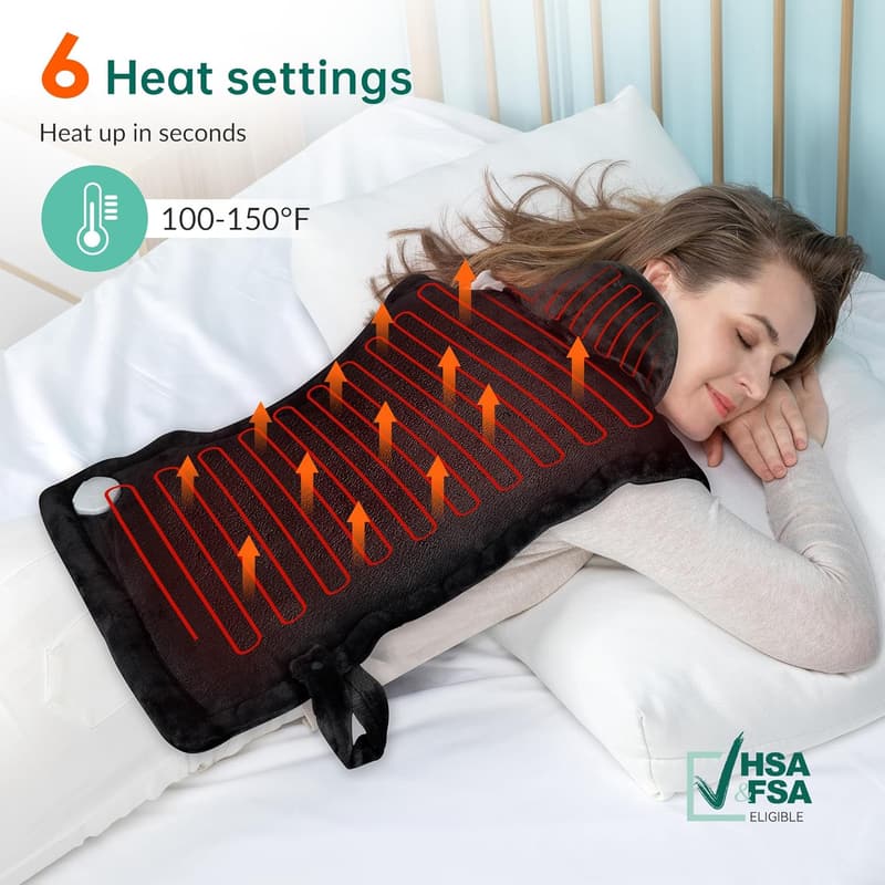 Large Wearable Heating Pad for Back Pain Relief