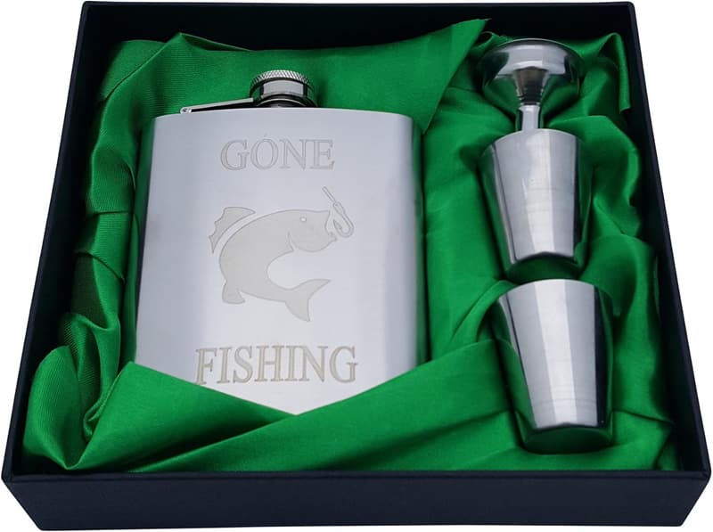 Fishing Flask Gift Set for Outdoor Enthusiasts