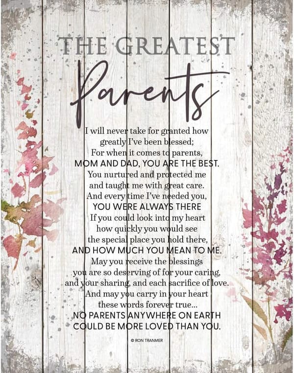 Greatest Parents Wood Plaque - Christian Home Decor for Mom & Dad