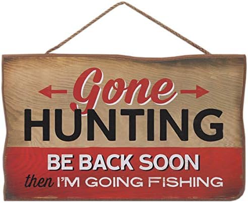 Funny Hunting and Fishing Wood Wall Decor for Cabin or Lodge