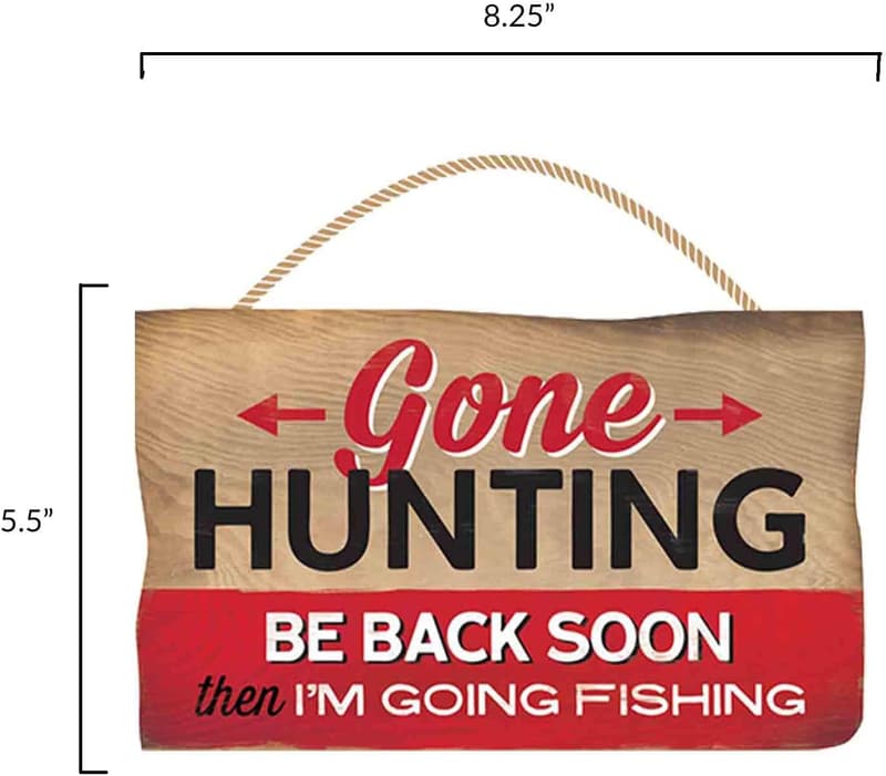 Funny Hunting and Fishing Wood Wall Decor for Cabin or Lodge