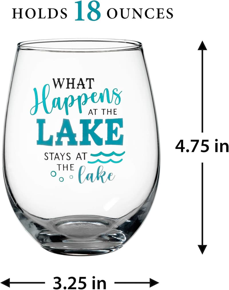 Set of 4 Blue Stemless Wine Glasses, 18oz