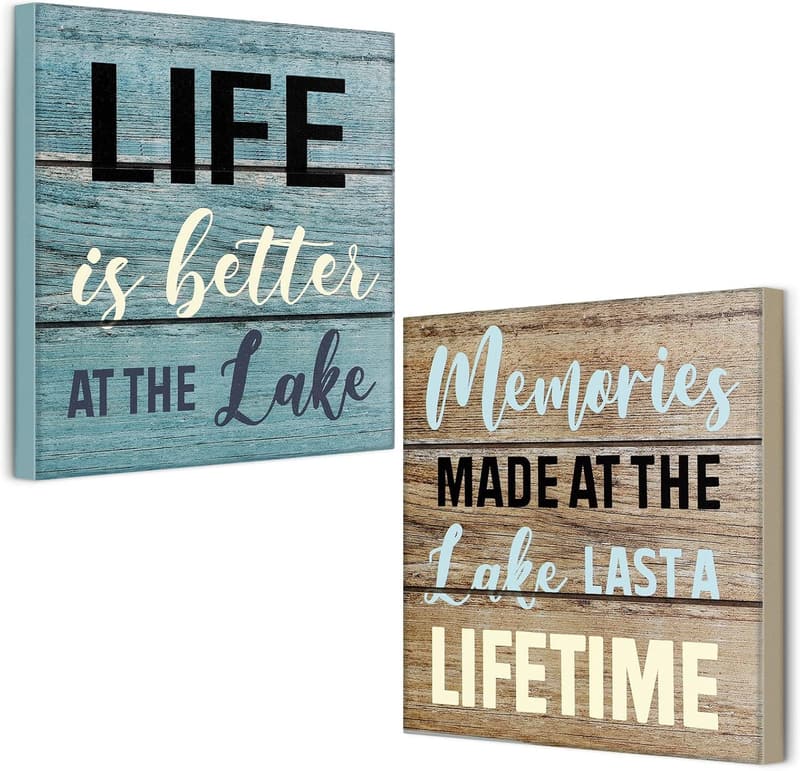 Rustic Lake House Wall Decor Set - 