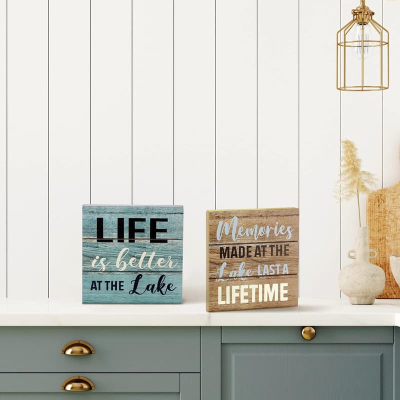 Rustic Lake House Wall Decor Set - 
