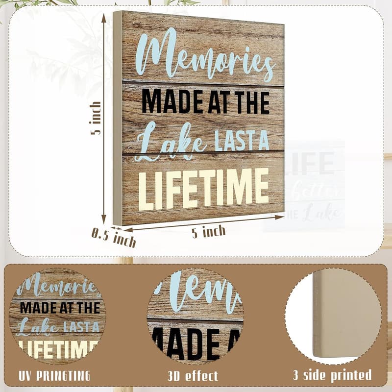 Rustic Lake House Wall Decor Set - 