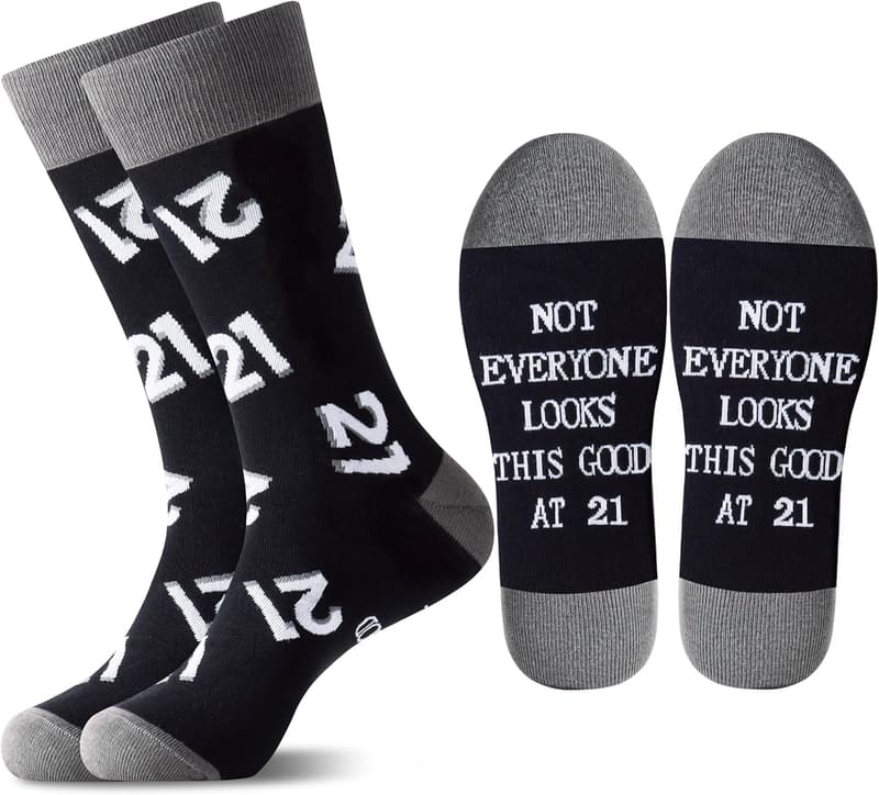 Milestone Birthday Black Cotton Crew Socks for Men