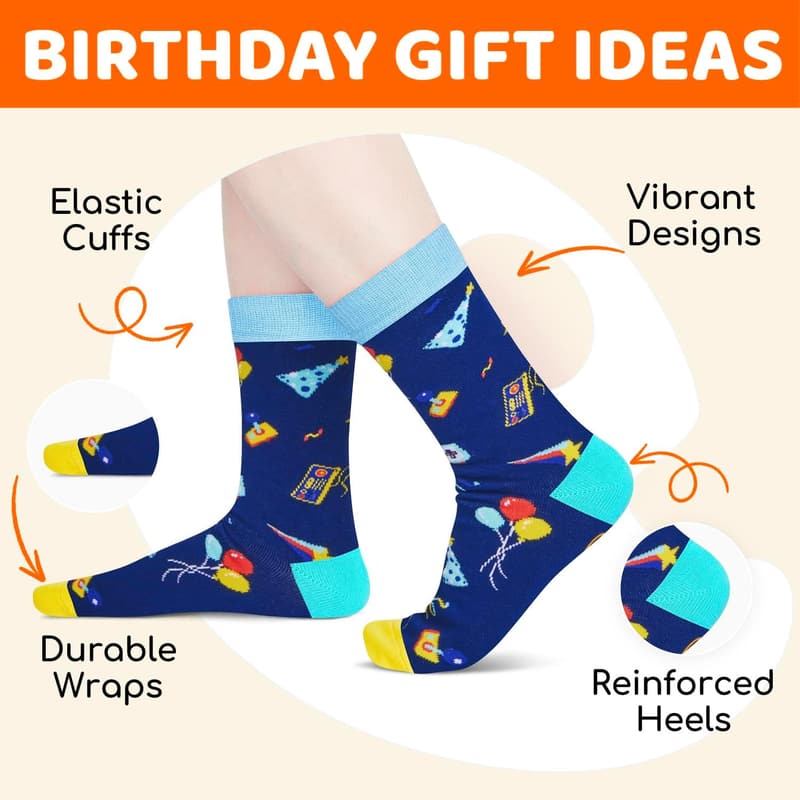 Birthday Gift Socks for Teen Boys (Ages 13-19)
