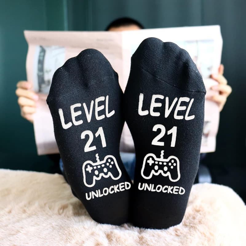 Gaming Birthday Socks for Teen Boys, Ages 13-18