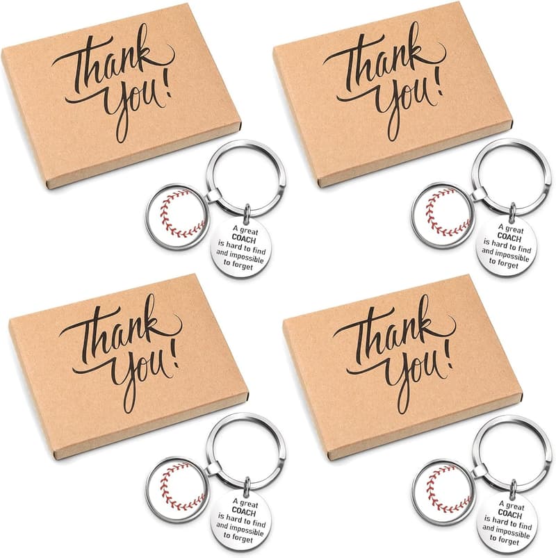 Baseball Coach Appreciation Keychain - Thank You Gift