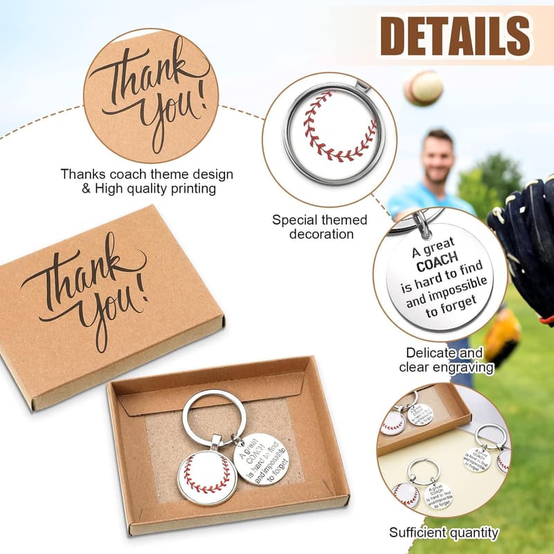 Baseball Coach Appreciation Keychain - Thank You Gift