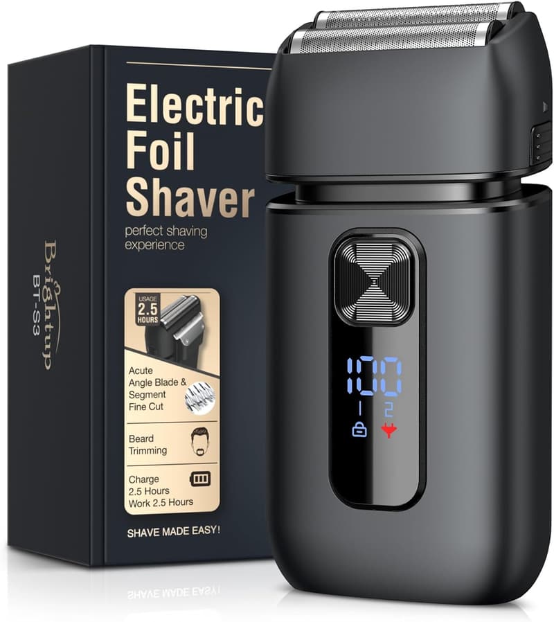 Men's Waterproof Electric Foil Shaver with Trimmer - 150 Min Runtime