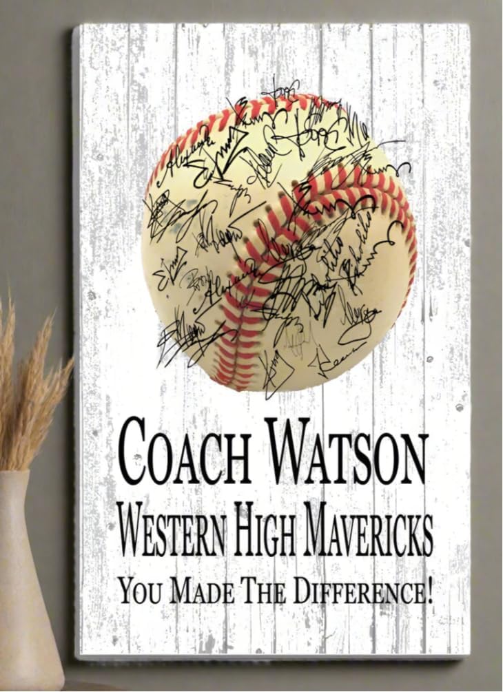 Personalized Baseball Coach Plaque with Player Signatures