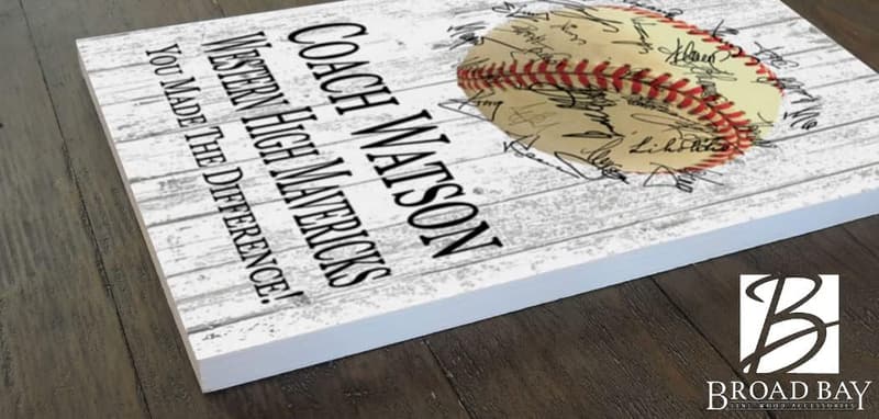 Personalized Baseball Coach Plaque with Player Signatures