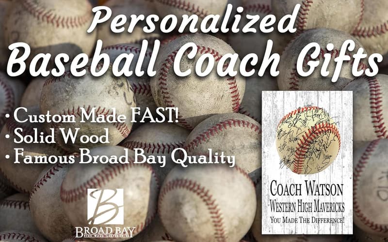Personalized Baseball Coach Plaque with Player Signatures