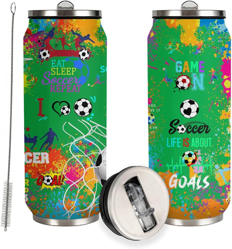 Soccer Travel Mug 17 oz - Stainless Steel Gift for Fans