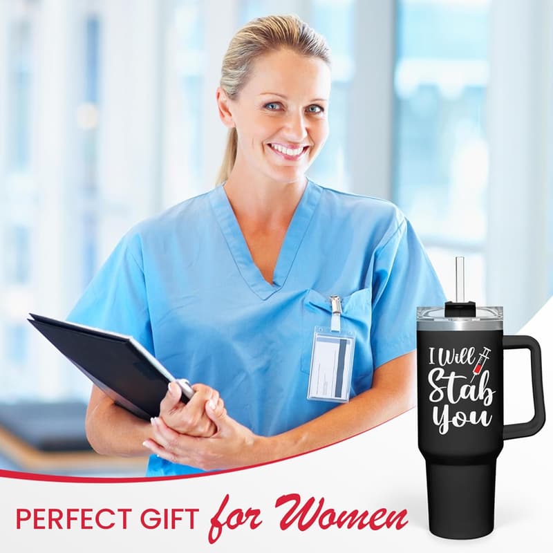 Nurse Appreciation 40oz Insulated Tumbler with Handle