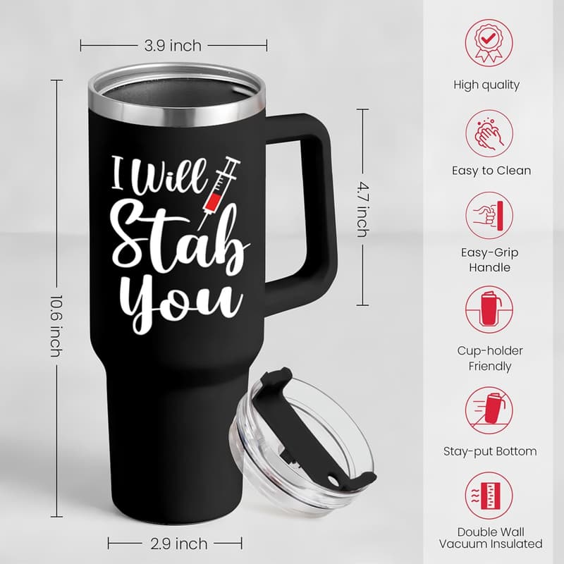 Nurse Appreciation 40oz Insulated Tumbler with Handle