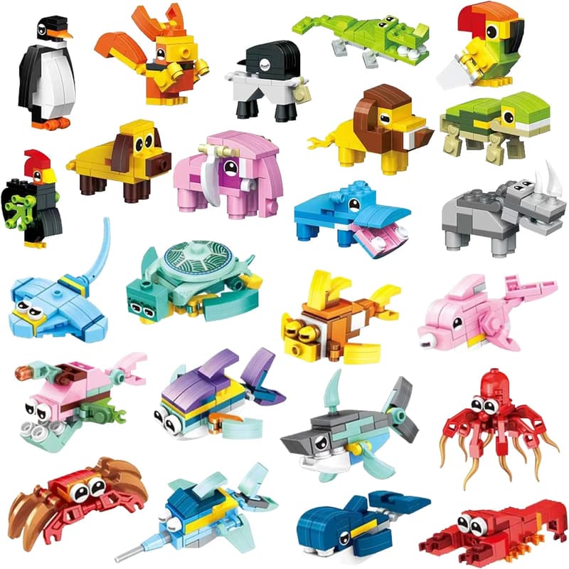 Mini Building Blocks Party Favors for Kids - 24 Pack