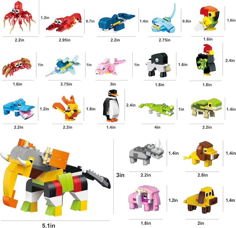 Mini Building Blocks Party Favors for Kids - 24 Pack