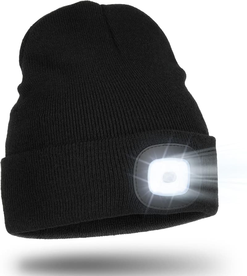 LED Beanie Headlamp - Stocking Stuffer for Men