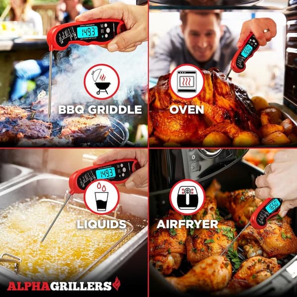 Instant Read Digital Meat Thermometer - BBQ Accessory for Dads