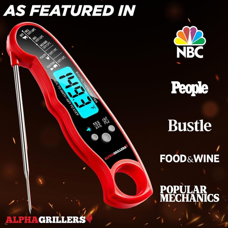 Instant Read Digital Meat Thermometer - BBQ Accessory for Dads