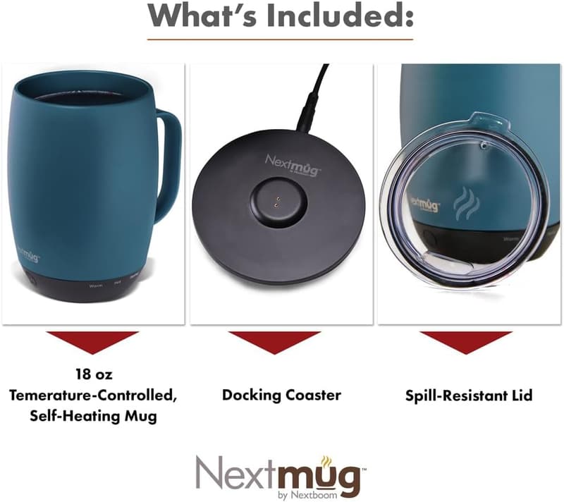 Temperature-Controlled Self-Heating Coffee Mug - 18 oz. Slate Blue