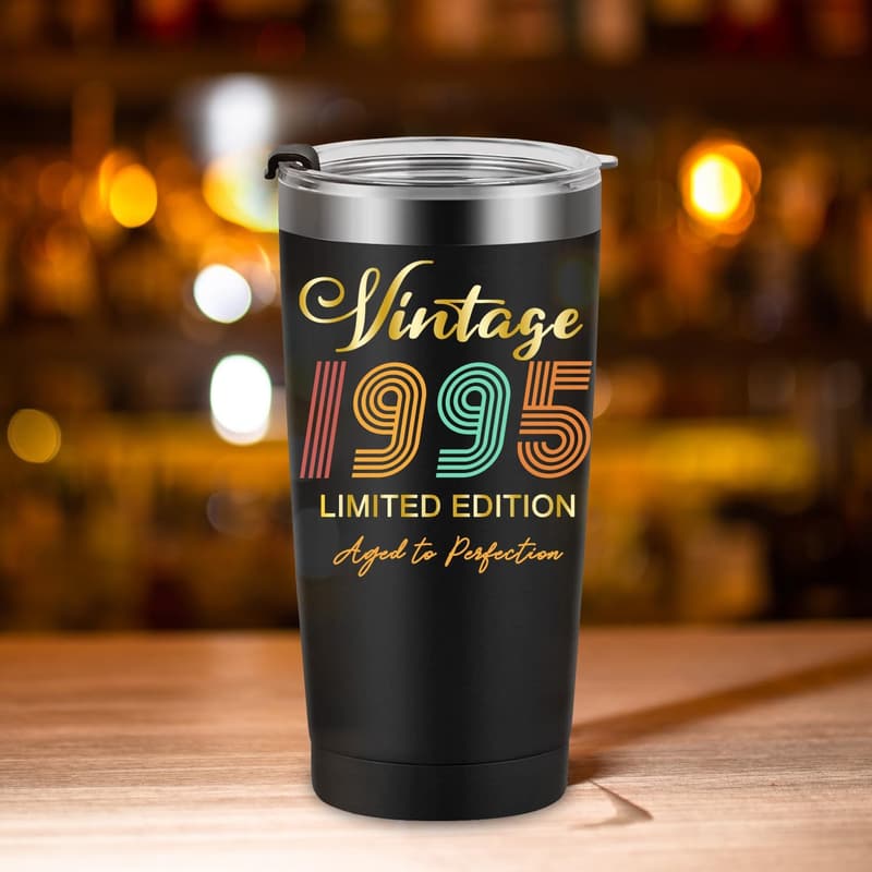 30th Birthday Tumbler Gift - Custom 20oz Black for Couples